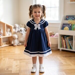 Rare Editions Navy/White Sailor Dress Size 4T